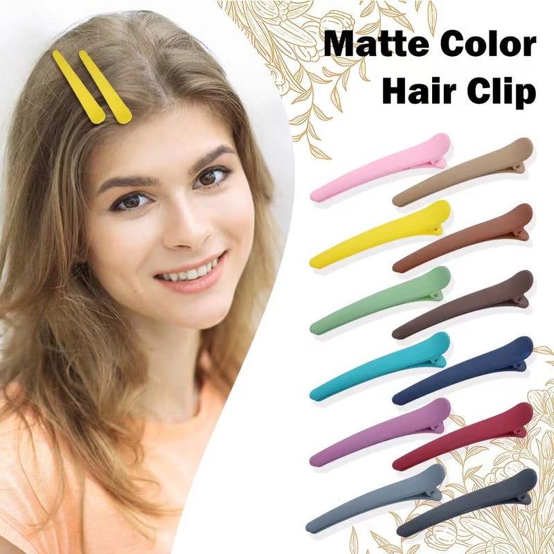 Dizila 24 Pack/12 Pairs 3" Plastic Matte Hair Clips for Styling Sectioning Salon Duckbill Alligator Hair Clips Non-Slip Hair Pins Barrettes Accessories for Women Girls Thin Thick - Image 3